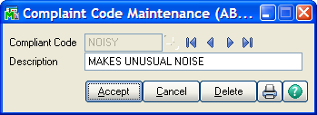 ComplaintCodeMaint