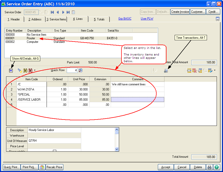 ServiceOrderLines