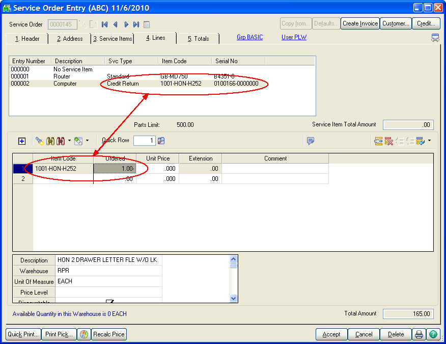 ServiceOrderLinesReturns