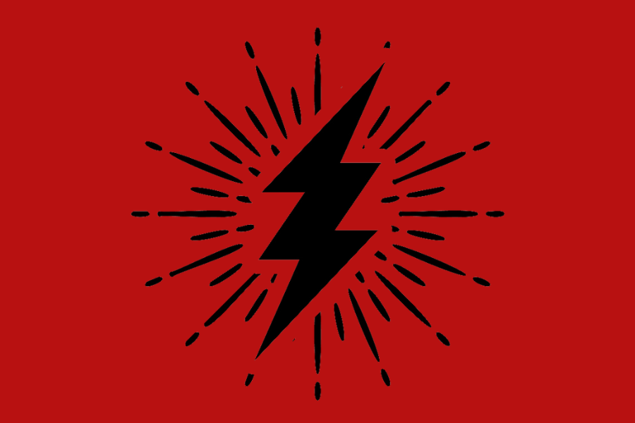 black lightning bolt on red background meant to symbolize supercharging with StarShip