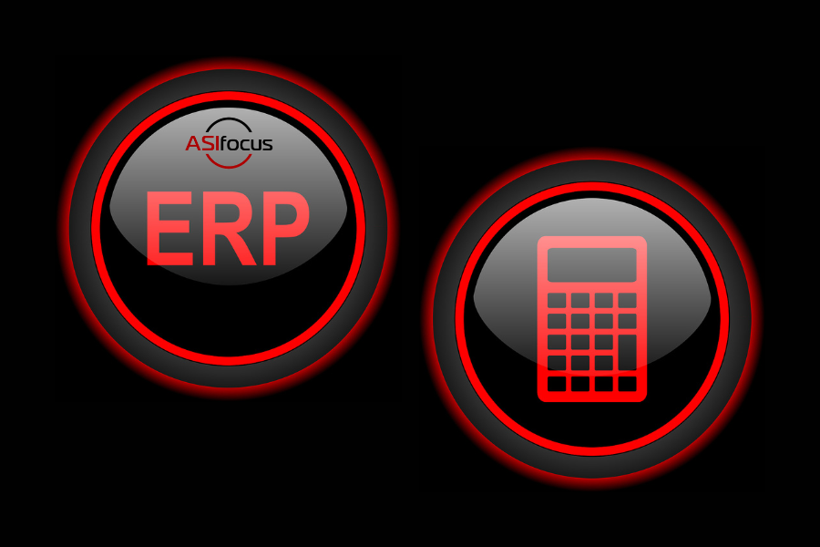 ERP Calculator - image of each, red on black