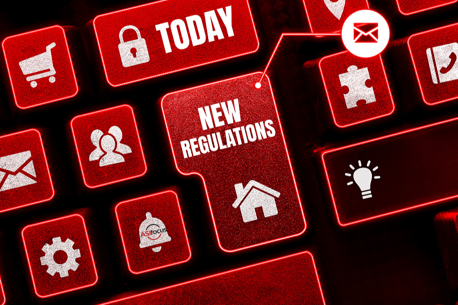 keyboard with enter button that says New Regulations