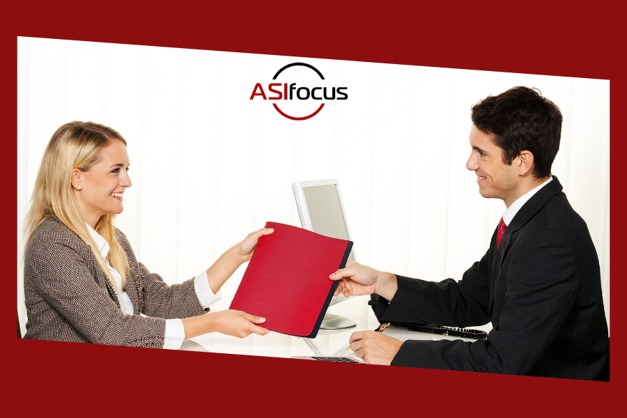 two people at employment performance management meeting shaking hands